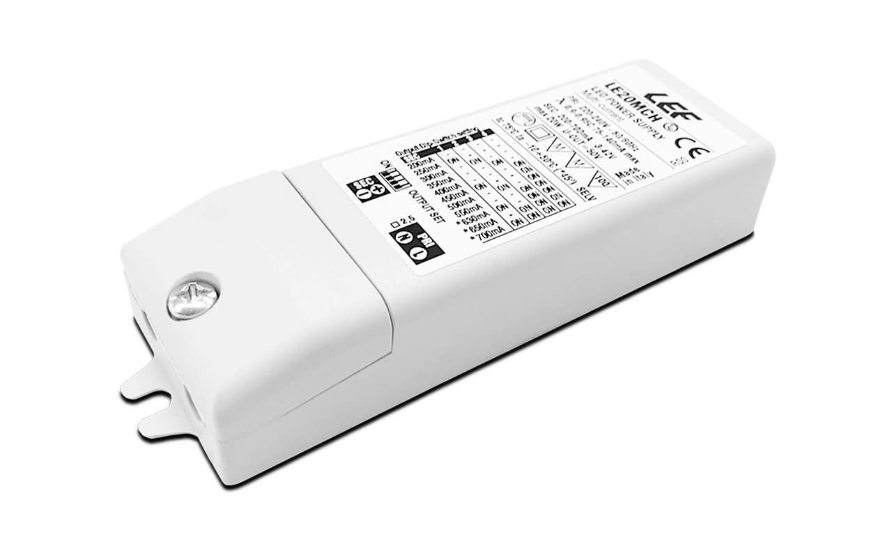 LEF LIGHTING - ALIMENTATORE LED MULTICORRENTE COSTANTE 200/250/300/350/400/450/500/550/630/650 LE20MCH