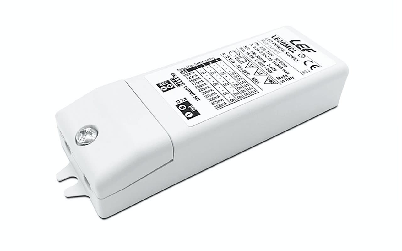 LEF LIGHTING - ALIMENTATORE LED MULTICORRENTE 100/125/150/175/200/225/250/275/300/325/350mA 4, LE20MCL