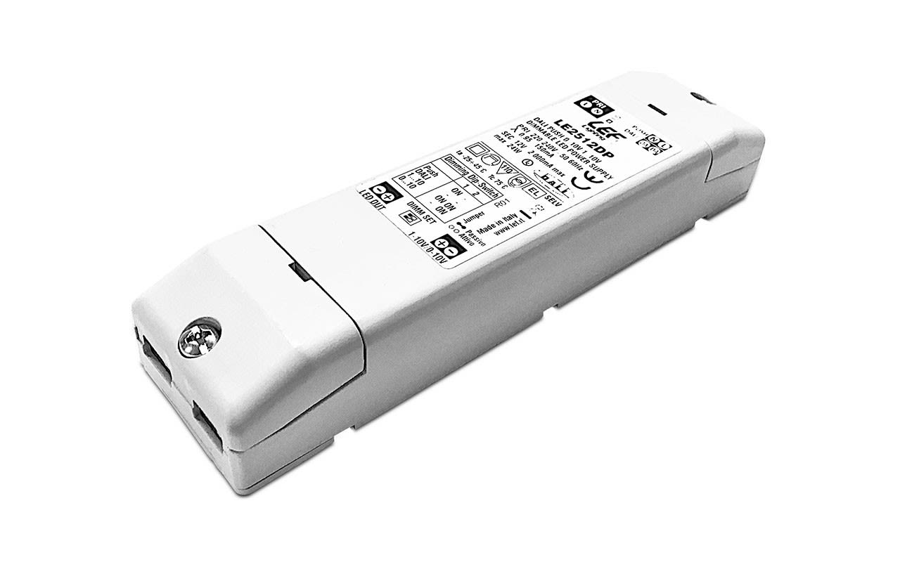 LEF LIGHTING - ALIMENTATORE DRIVER LED TENSIONE COSTANTE 48Vdc 24W IP20 Dimmerabile DALI/PUSH/