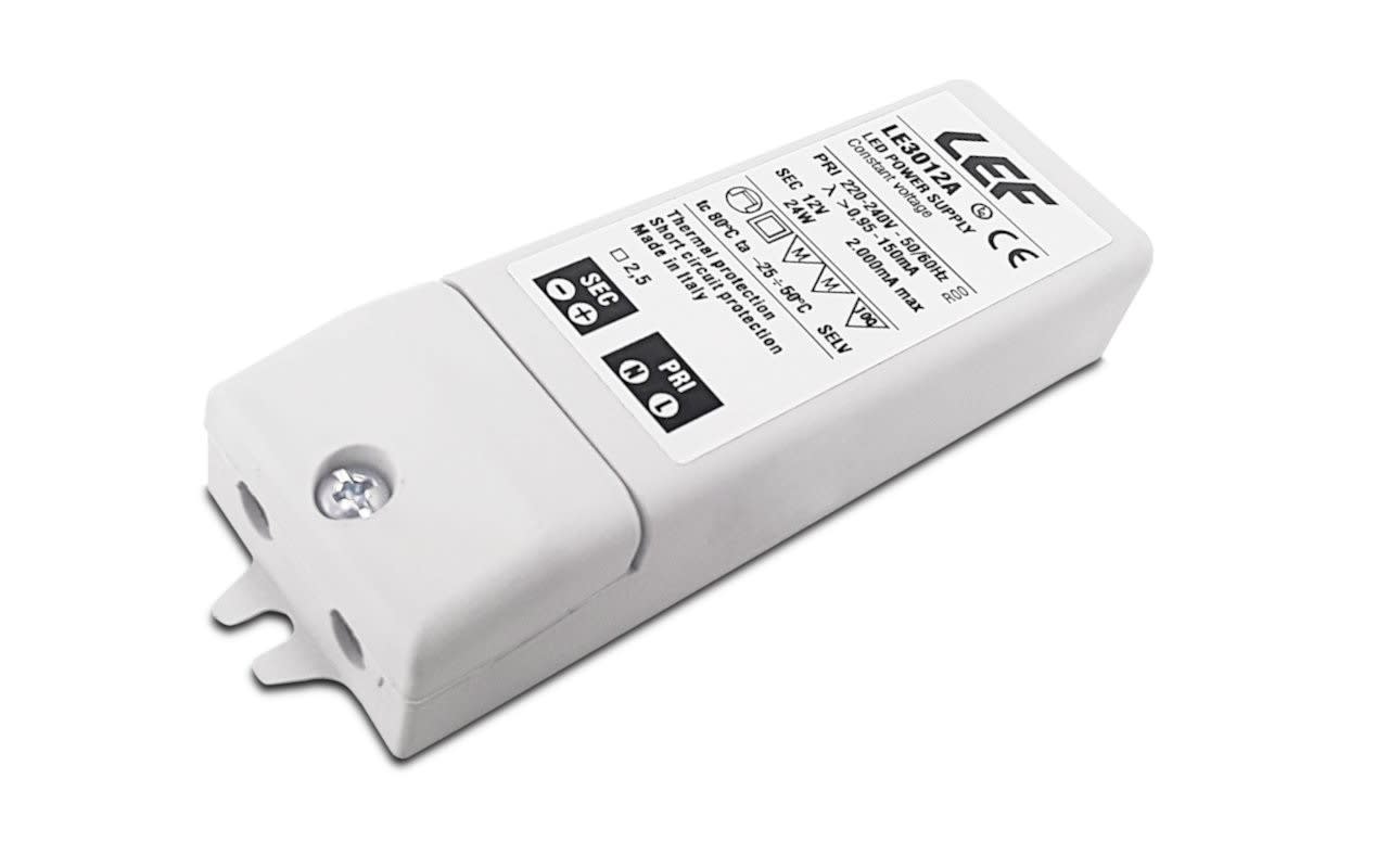 LEF LIGHTING - ALIMENTATORE LED TENSIONE COSTANTE 12Vdc 24W IP20 LE3012A