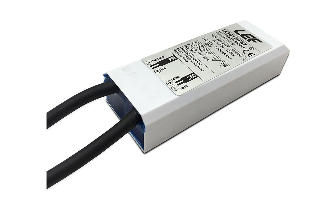 LEF LIGHTING - ALIMENTATORE LED TENSIONE COSTANTE 12Vdc 24W IP67 ON/OFF LE3012IP67