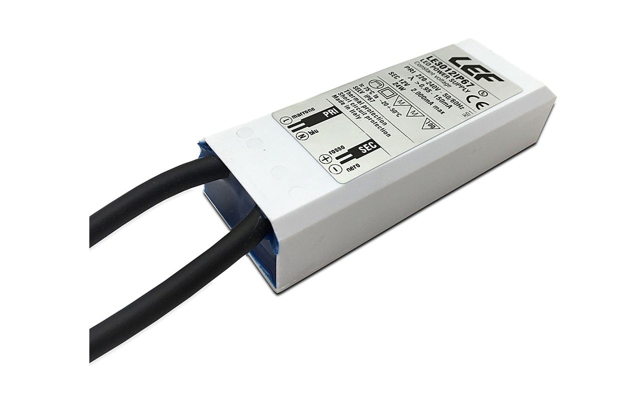 LEF LIGHTING - ALIMENTATORE LED TENSIONE COSTANTE 12Vdc 24W IP67 ON/OFF