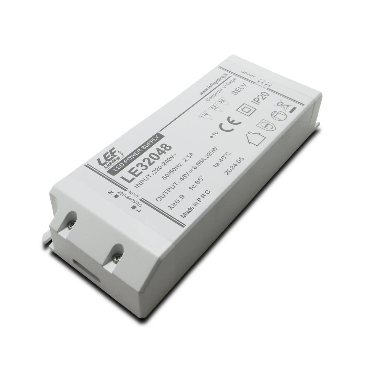LEF LIGHTING - ALIMENTATORE LED TENSIONE COSTANTE 320W 48Vdc IP20 ON/OFF LE32048