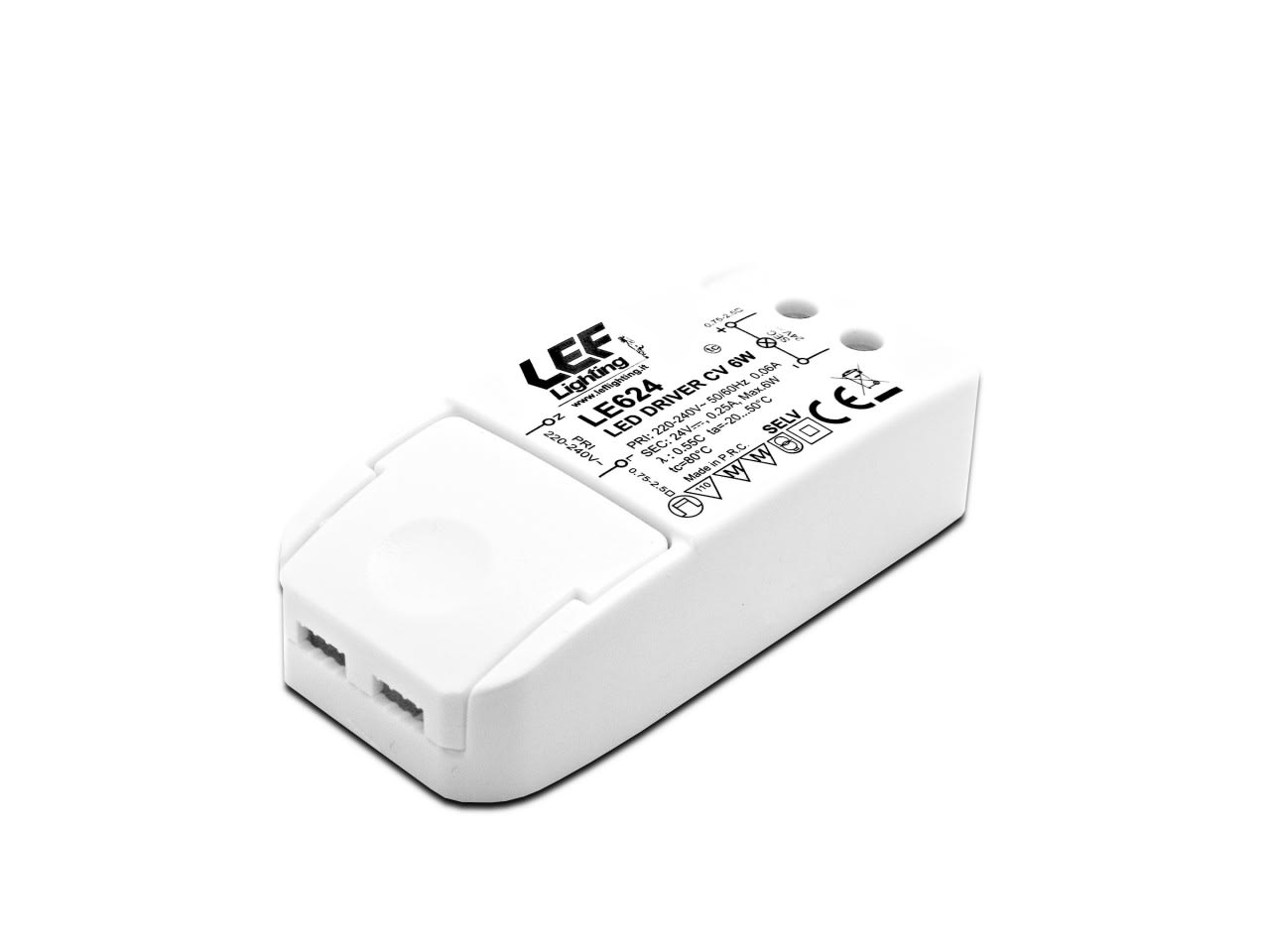 LEF LIGHTING - ALIMENTATORE LED TENSIONE COSTANTE 24Vdc 6W IP20 ON/OFF LE624