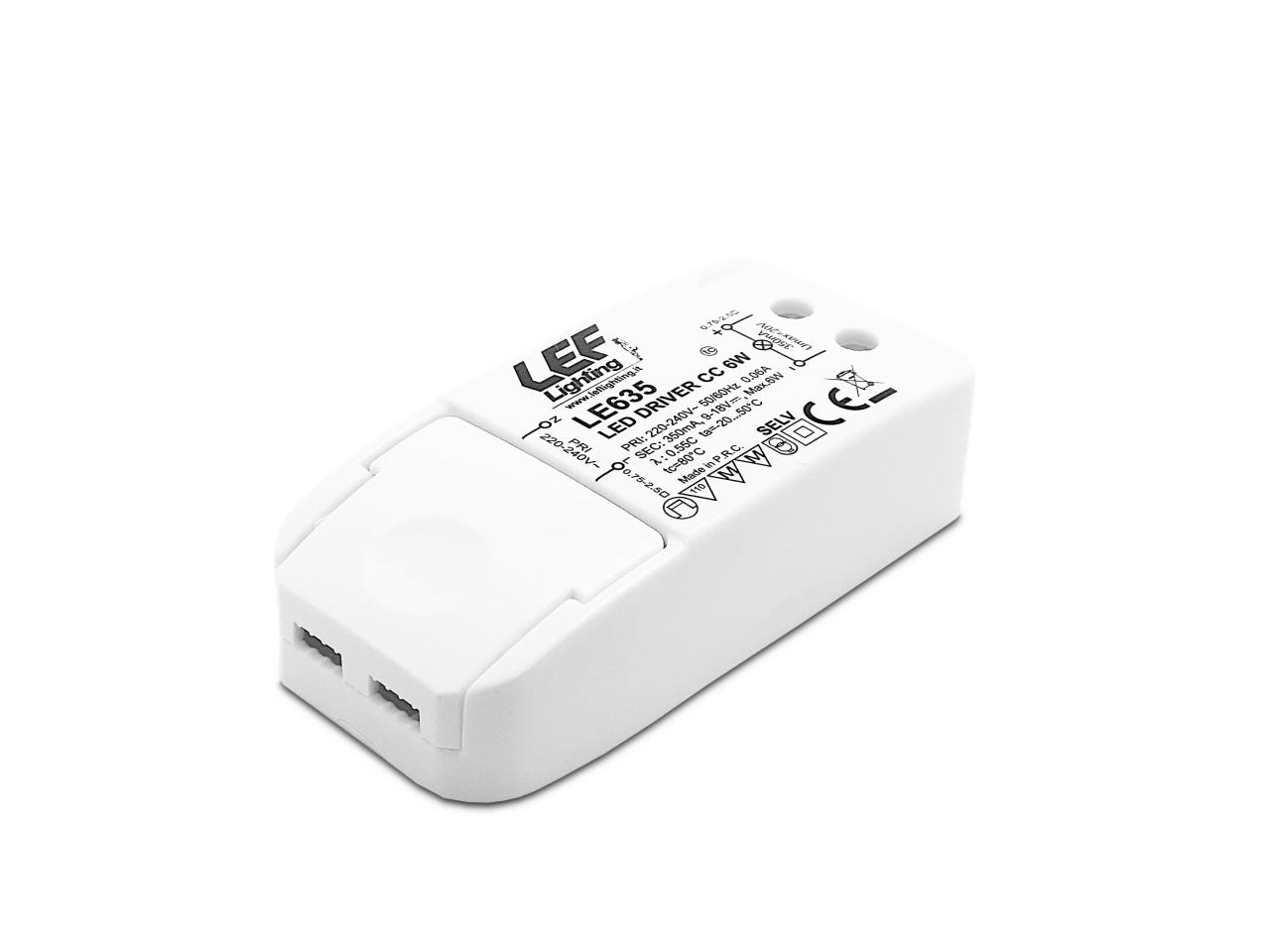 LEF LIGHTING - ALIMENTATORE LED CORRENTE COSTANTE 350mA 9-18Vdc 6W IP20 ON/OFF LE635