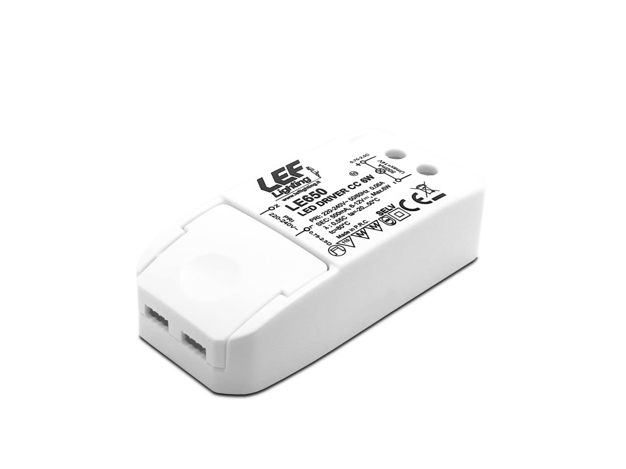 LEF LIGHTING - ALIMENTATORE LED CORRENTE COSTANTE 500mA 6-12Vdc 6W IP20 ON/OFF LE650