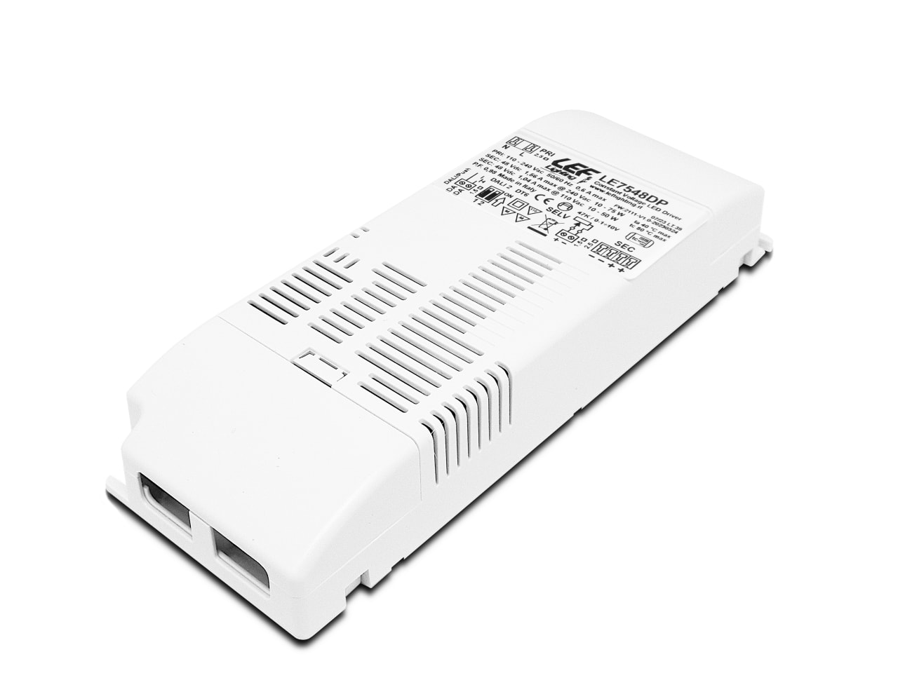 LEF LIGHTING - ALIMENTATORE LED TENSIONE COSTANTE 48Vdc 75W IP20 Dimmerabile DALI/PUSH/0-10V/1