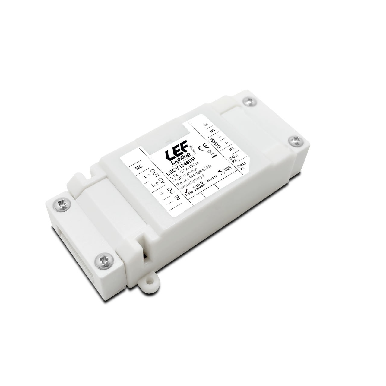 LEF LIGHTING - INTERFACCIA DI DIMMERAZIONE PER LED IN TENSIONE 12-24-48V 12A IP20 DIMMERABILE