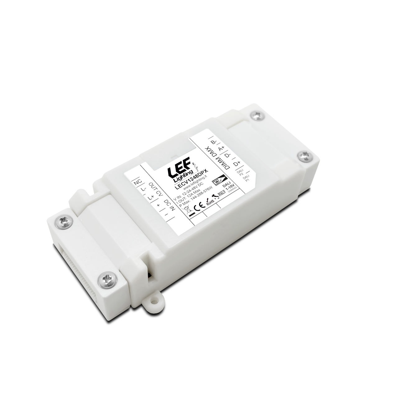 LEF LIGHTING - INTERFACCIA DIMMERAZIONE x LED IN TENSIONE 12-24-48V 12A IP20 USCITA DMX