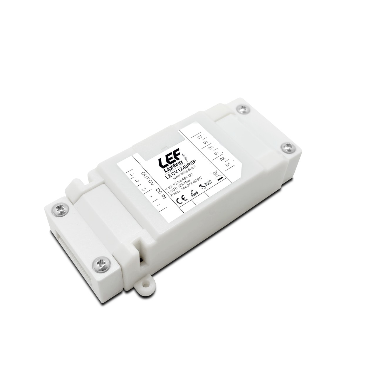 LEF LIGHTING - RIPETITORE PER INTERFACCIA DIMMERAZIONE x LED IN TENSIONE 12-24-48V 12A