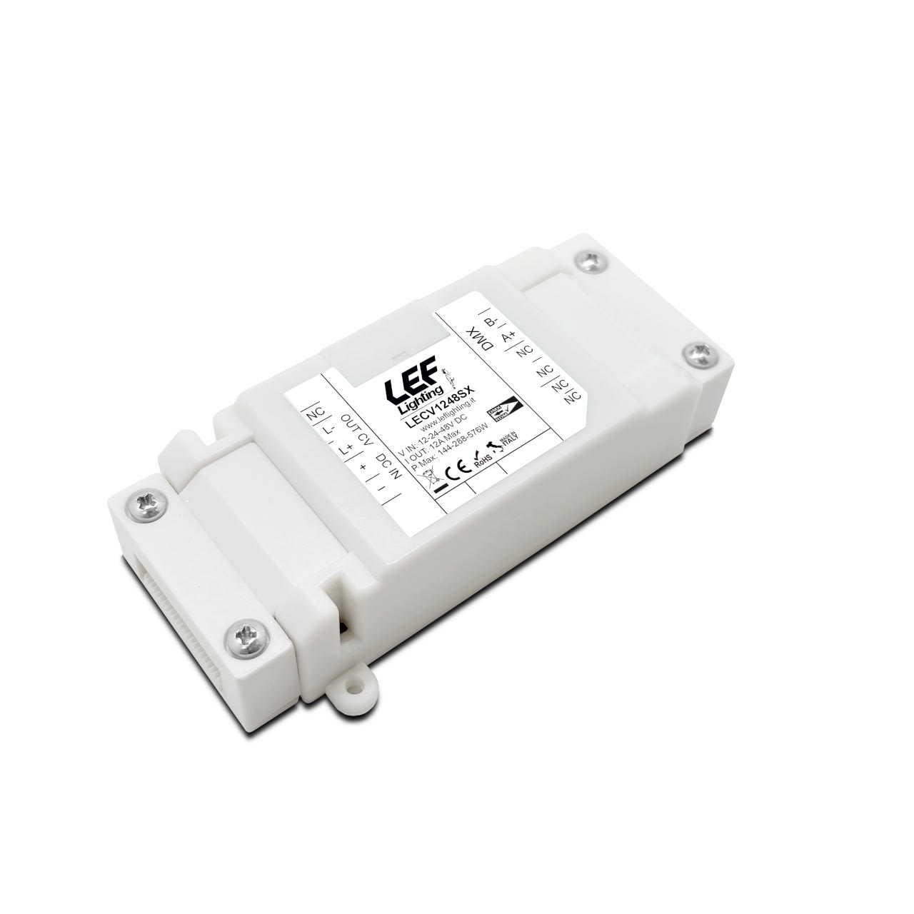 LEF LIGHTING - INTERFACCIA DI DIMMERAZIONE PER LED IN TENSIONE 12-24-48V 12A IP20 Dimmerabile