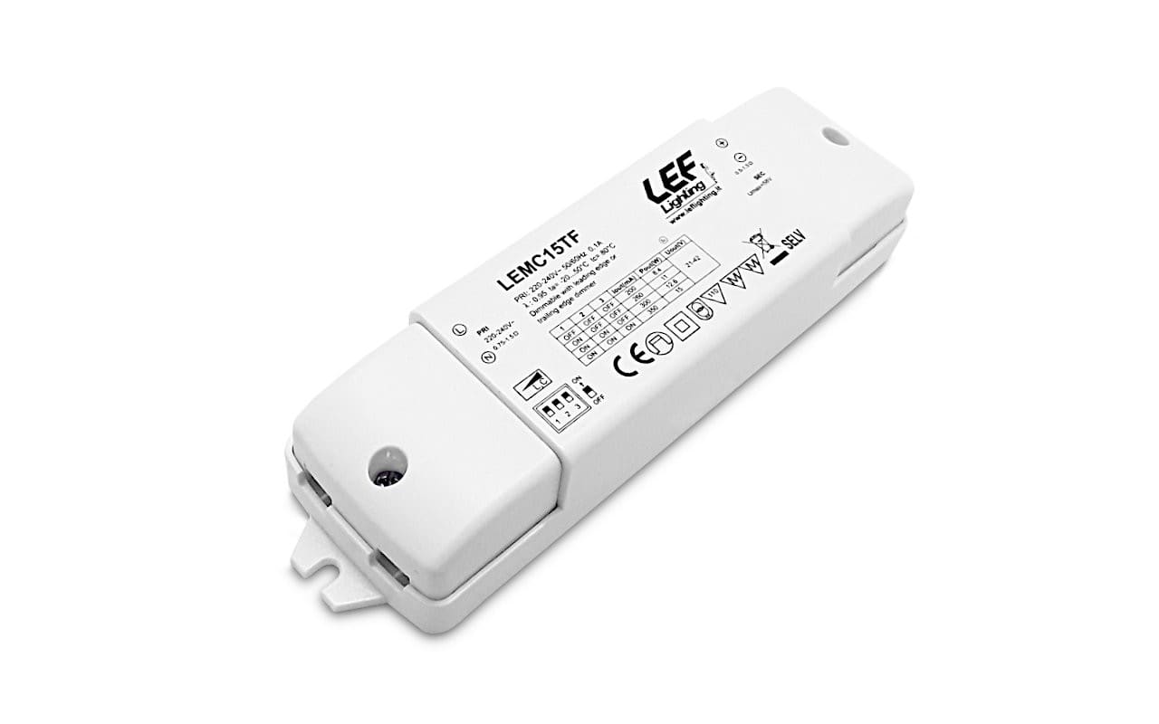 LEF LIGHTING - ALIMENTATORE LED MULTICORRENTE COSTANTE 200÷350mA 8,4÷15W IP20 DIMM. TAGLIO D LEMC15TF