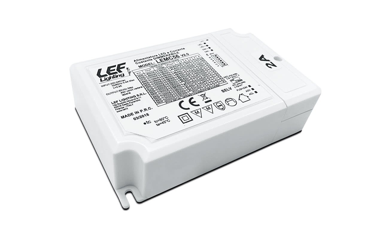 LEF LIGHTING - ALIMENTATORE LED MULTICORRENTE COSTANTE 800/900/1000/1100/1150/1200/1250/1300/ LEMC56