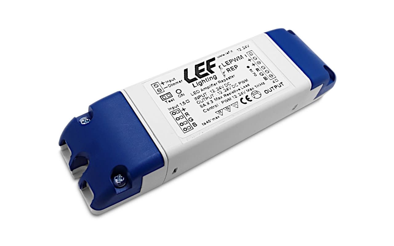 LEF LIGHTING - RIPETITORE PER INTERFACCIA DIMMERAZIONE PER LED IN TENSIONE 12-24V 3X8A IP20