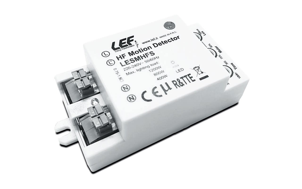 LEF LIGHTING - SENSORE DI MOVIMENTO AD ALTA FREQUENZA (HF) E DI LUMINOSITA' CON USCITA A RELE' LESMHFS