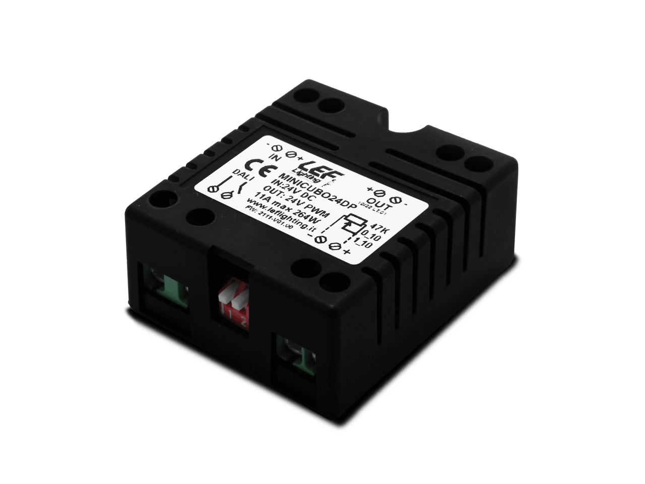 LEF LIGHTING - INTERFACCIA DI DIMMERAZIONE PER LED 24VDC 11A CON COMANDO PUSH/DALI/0-10V/1-10V MINICUBO24DP
