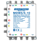 LEM ELETTRONICA - Derivatore passivo MDW5/5-10, 4 montanti Satellite Wide Band (250… 2400MHz) e 1 montante Terrestre (5… 790MHz), perdita di derivazione -10dB.