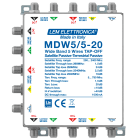 LEM ELETTRONICA - Derivatore passivo MDW5/5-20, 4 montanti Satellite Wide Band (250… 2400MHz) e 1 montante Terrestre (5… 790MHz), perdita di derivazione -20dB.