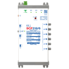 LEM ELETTRONICA - Ricevitore ottico SCF316/6 con 6 uscite dCSS/Legacy e TV terrestre miscelato regolabile, per applicazioni SKY, FM, DAB, UHF, SAT.