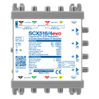 LEM ELETTRONICA - Multiswitch dCSS/Legacy SCX516/4evo con 5 ingressi passanti e 4 uscite derivate, per applicazioni SKY, FM, DAB, UHF, SAT.