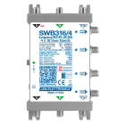 LEM ELETTRONICA - Multiswitch dCSS/Legacy SWB316/4 con 3 ingressi passanti e 4 uscite derivate, per applicazioni SKY, FM, DAB, UHF, SAT.