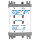 LEM ELETTRONICA - Amplificatore di linea ASW2/30L Wide Band con 2 ingressi (singolo Satellite LNB Wide Band), alimentazione da cavo coassiale, guadagno (Max. 32 dB) e pendenza slope regolabili.