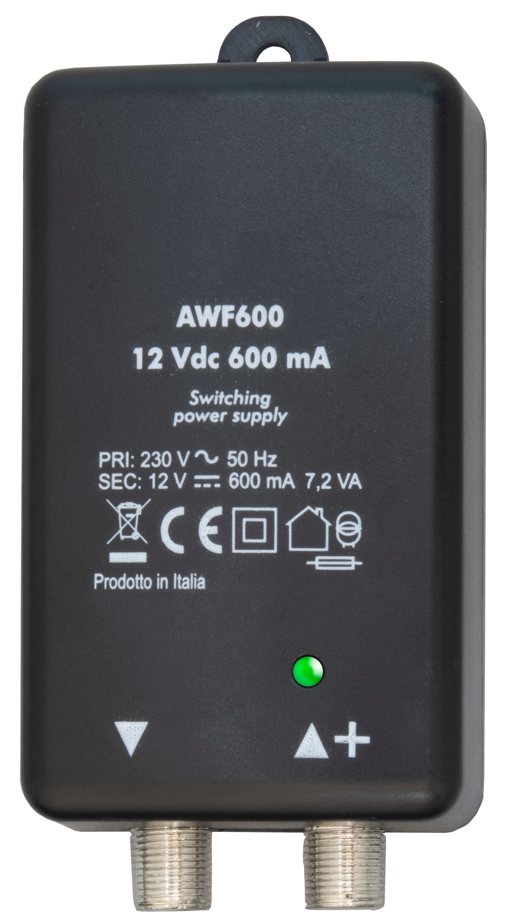 LEM ELETTRONICA - Alimentatore Switching AWF600 12V-7,2W-600mA, connettore F. AWF600