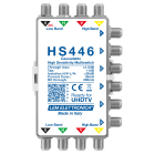 LEM ELETTRONICA - Multiswitch Legacy attivo HS446 con 4 ingressi passanti e 6 uscite derivate, per applicazioni SKY, SAT. HS446