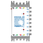 LEM ELETTRONICA - Multiswitch Legacy HSX58-20 con 5 ingressi passanti e 4 uscite derivate, Satellite amplificato regolabile, Terrestre attenuato, per applicazioni SKY, FM, DAB, UHF, SAT. HSX58-20