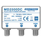 LEM ELETTRONICA - Miscelatore MD2500DC con 1 ingresso TV Terrestre alimentato a 12V-200mA , 1 ingresso Satellite. MD2500DC