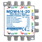 LEM ELETTRONICA - Derivatore passivo MDW4/4-20, 4 montanti Satellite Wide Band (250… 2400MHz), perdita di derivazione -20dB.