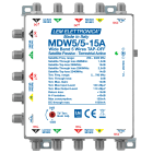 LEM ELETTRONICA - Derivatore passivo con Terrestre attivo MDW5/5-15A, 4 montanti Satellite Wide Band (250… 2400MHz) e 1 montante Terrestre (5… 790MHz), perdita di derivazione Satellite -14dB, guadagno Terrestre 10dB regolabile. MDW5/5-15A