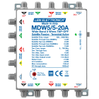 LEM ELETTRONICA - Derivatore passivo con Terrestre attivo MDW5/5-20A, 4 montanti Satellite Wide Band (250… 2400MHz) e 1 montante Terrestre (5… 790MHz), perdita di derivazione Satellite -20dB, guadagno Terrestre 10dB regolabile.