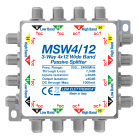 LEM ELETTRONICA - Partitore MSW4/12, 4 montanti Satellite Wide Band (250… 2400MHz) a 3 vie, perdita di passaggio <7,5dB.