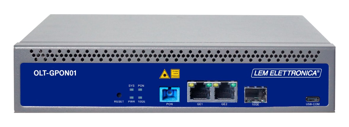 LEM ELETTRONICA - Rice-trasmettitore ottico OLT-GPON01 con 1 porta GPON integrata, UPLINK: 2 RJ45(GE), 1 SFP+(10GE). OLT-GPON01