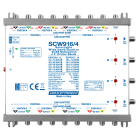 LEM ELETTRONICA - Multiswitch dCSS/Legacy SCW916/4 con 9 ingressi passanti e 4 uscite derivate, Satellite amplificato regolabile, per applicazioni SKY, FM, DAB, UHF, SAT.