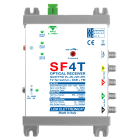 LEM ELETTRONICA - Ricevitore ottico SF4T con 4 uscite V-H - V-H che replicano un LNB Quattro e 1 uscita TV Terrestre regolabile. SF4T