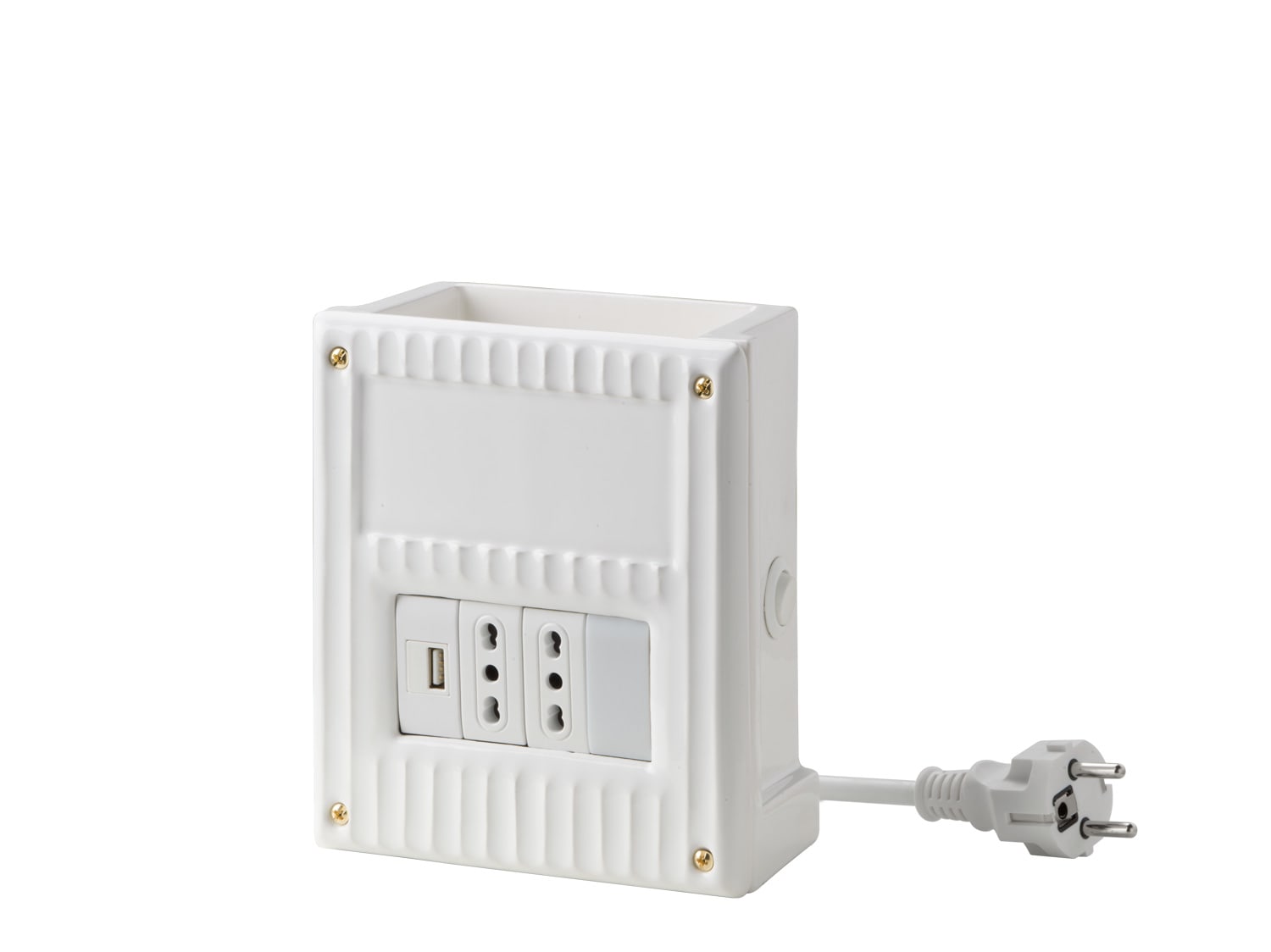 C'ERA UNA VOLTA - Cablybox 4 prese USB 10/16A con LED e interruttore sinistro - cavo 1.50m spina 16A.