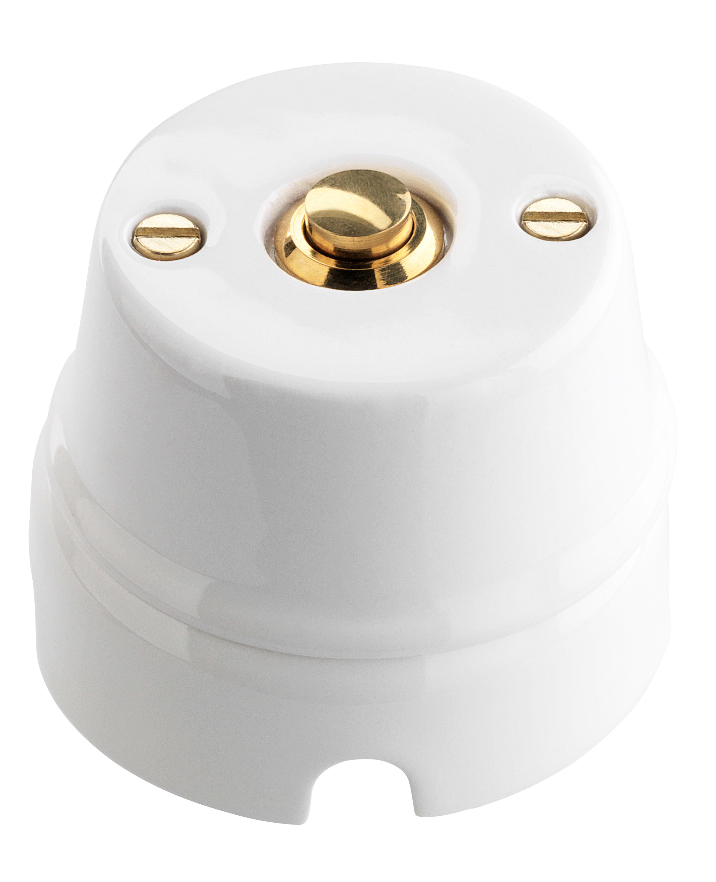 C'ERA UNA VOLTA - Pulsante diametro 70 mm con tasto ottonato.