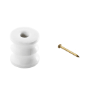 C'ERA UNA VOLTA - Isolatore in Porcellana Doppio con Chiodo Ottone. 5973/DO-CH