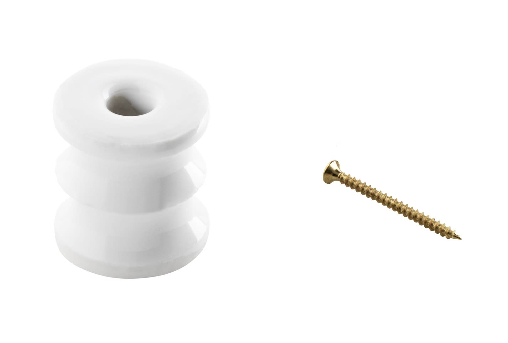 C'ERA UNA VOLTA - Isolatore in Porcellana Doppio con Vite Ottone 5973/DO