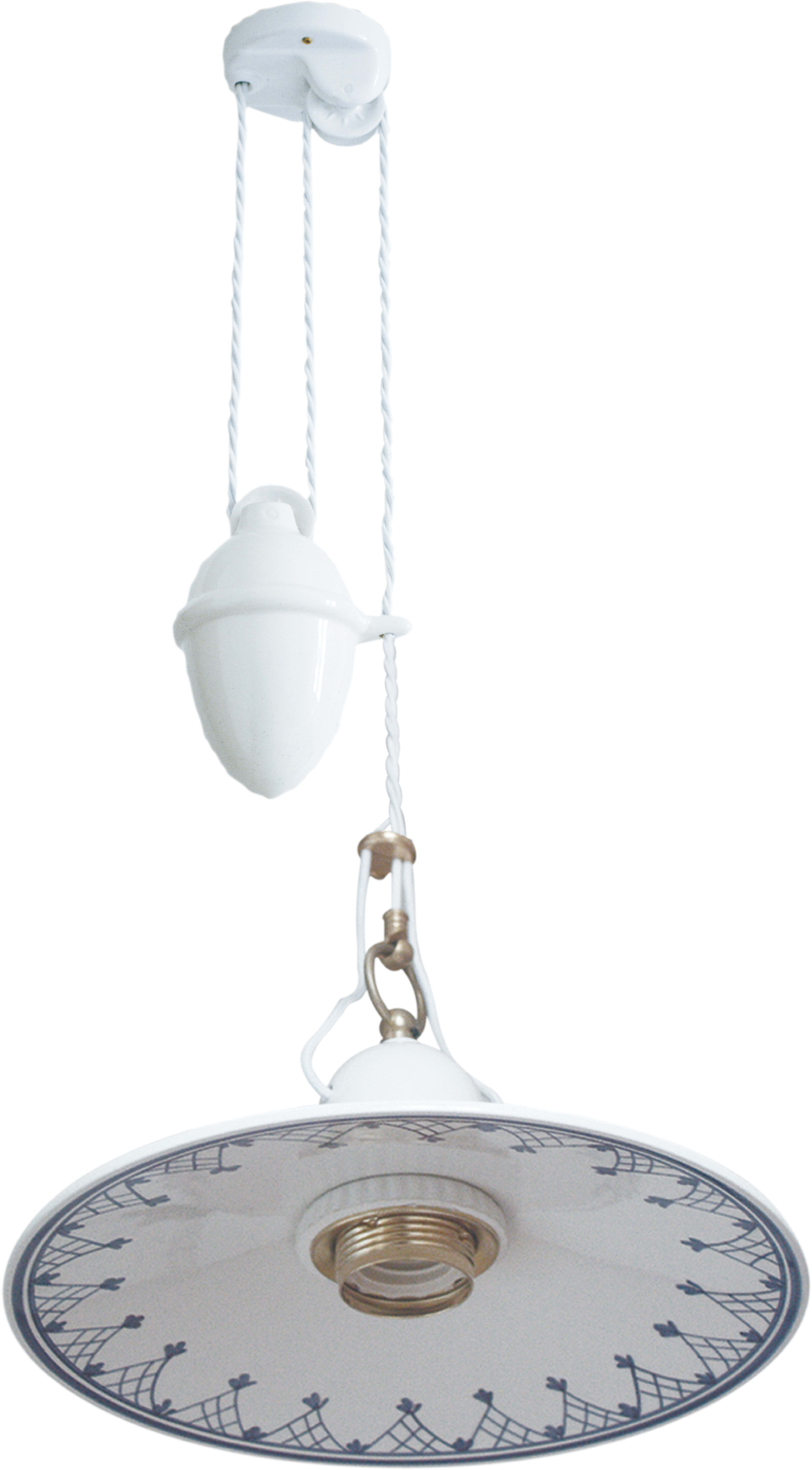 C'ERA UNA VOLTA - Saliscendi completo piatto bordo blu diametro 40cm.