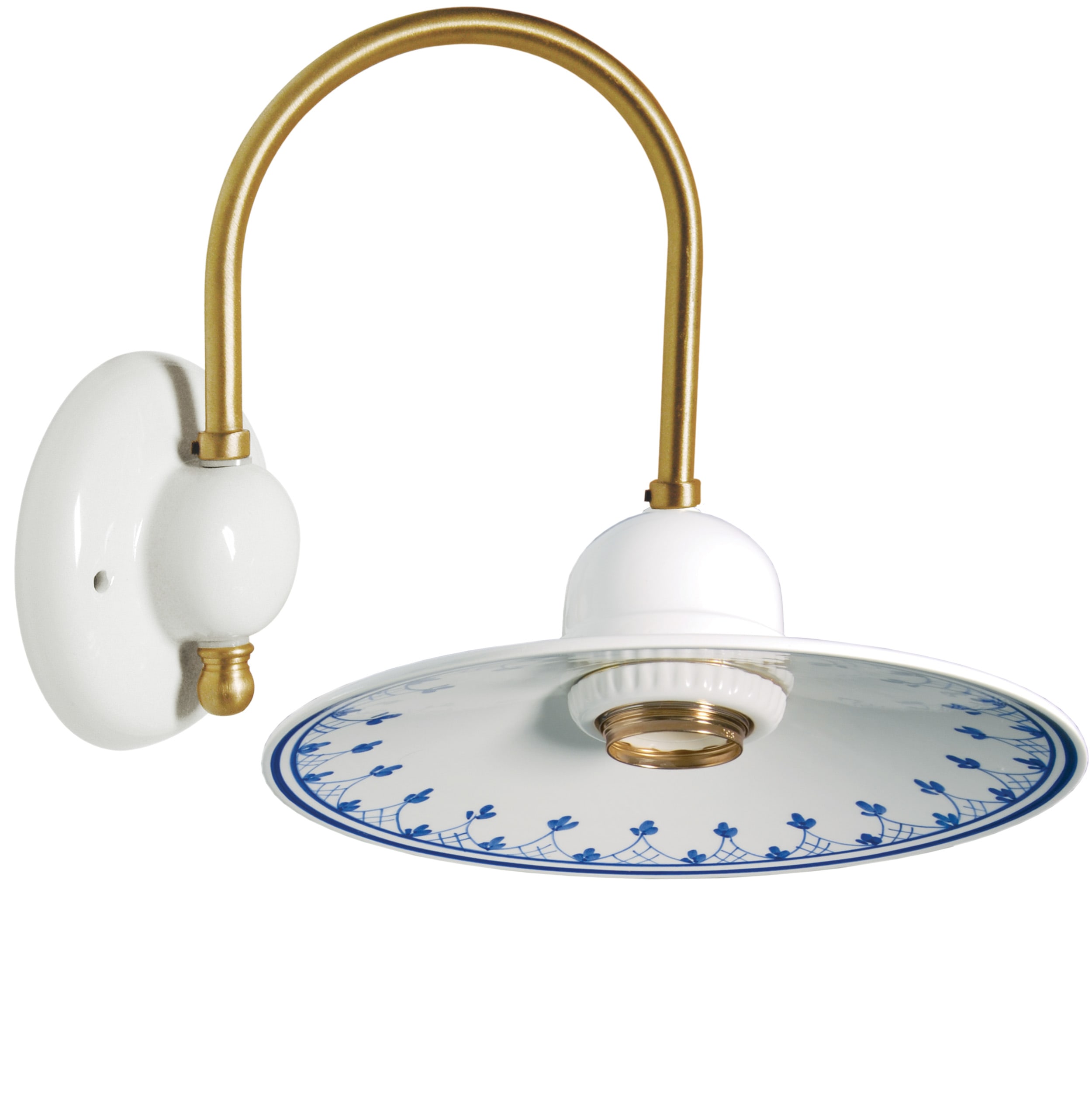 C'ERA UNA VOLTA - Applique attacco E27 piatto bordo blu diametro 22cm.
