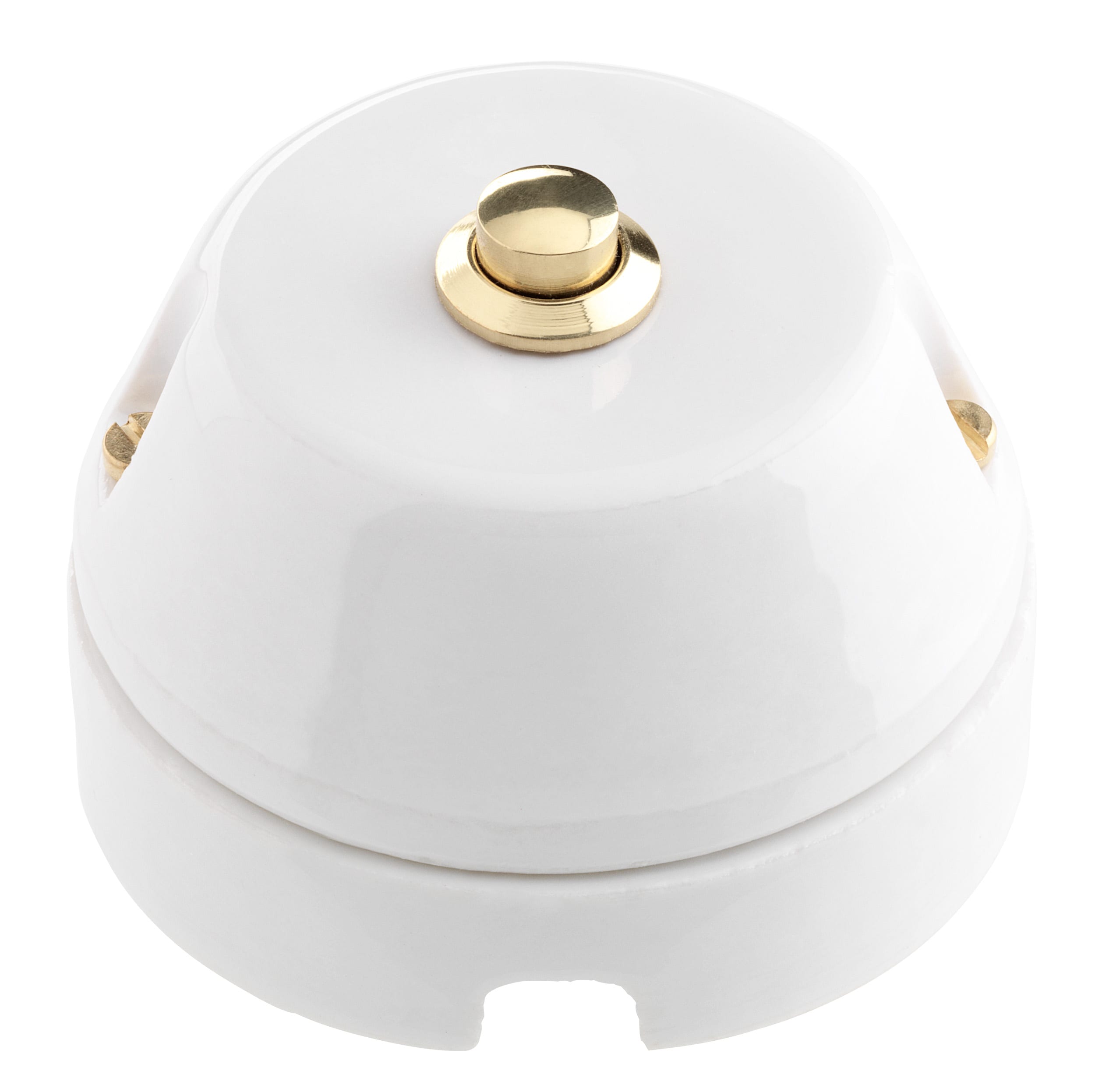 C'ERA UNA VOLTA - Pulsante a tasto ottonato diametro 80 mm.