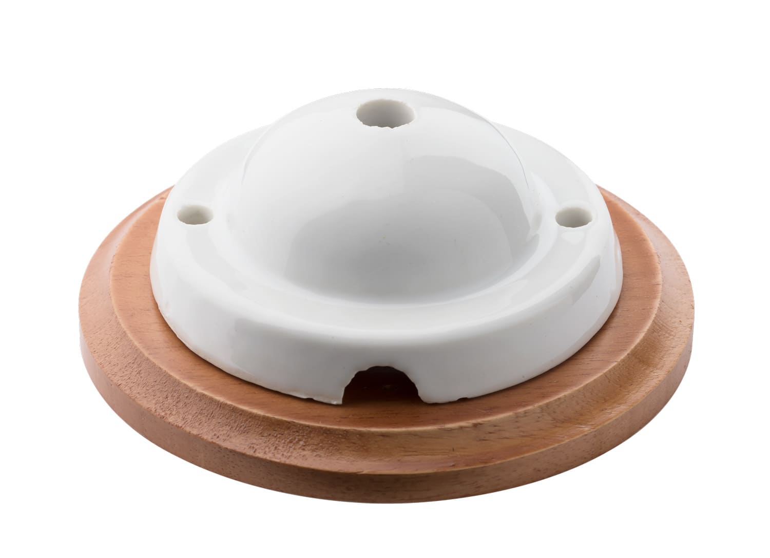 C'ERA UNA VOLTA - Rosone porc.d.91 con base legno ciliegio.