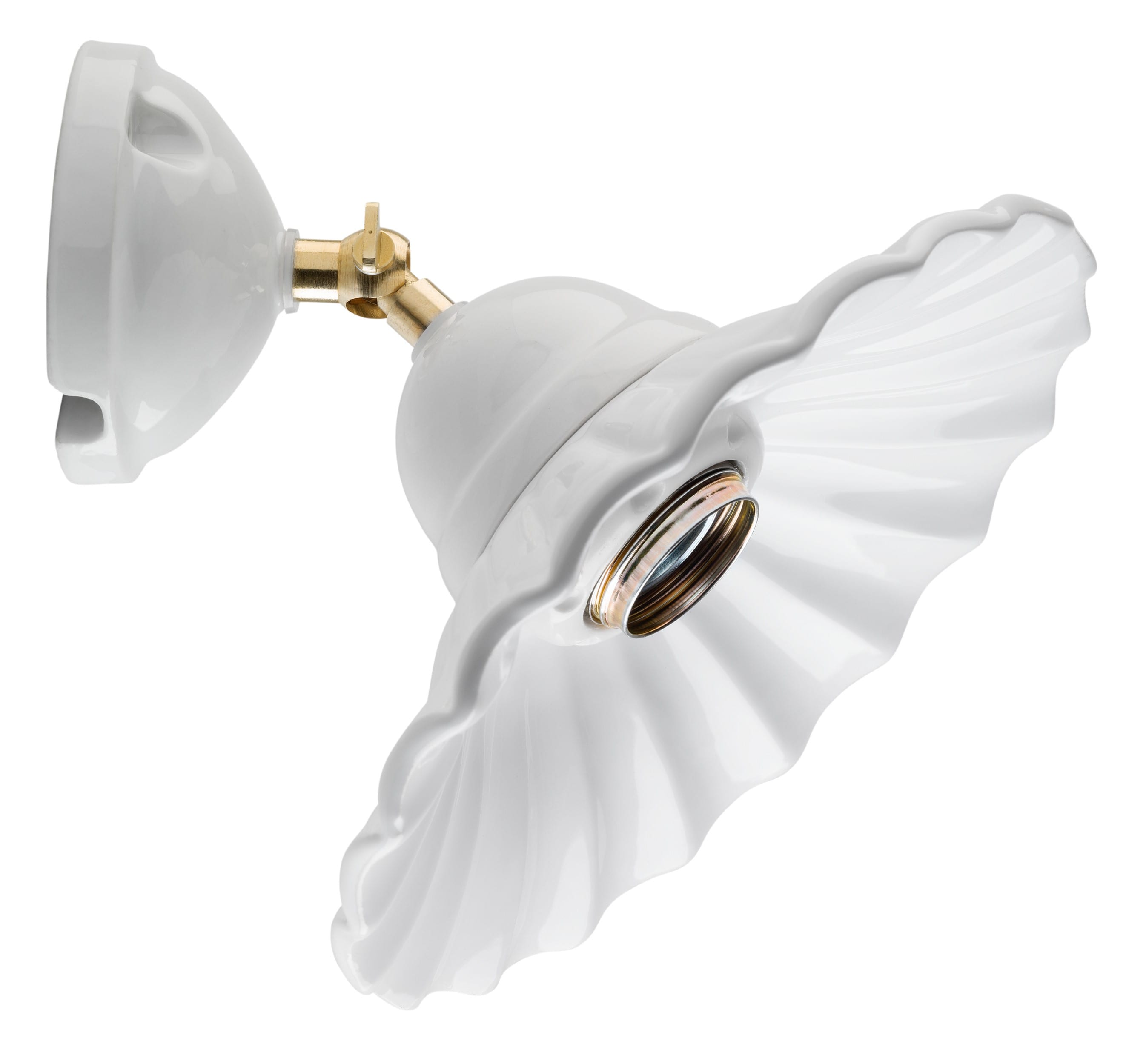 C'ERA UNA VOLTA - Spot E27 con snodo e chiave, plafone onda diametro 20cm. 7544/OD