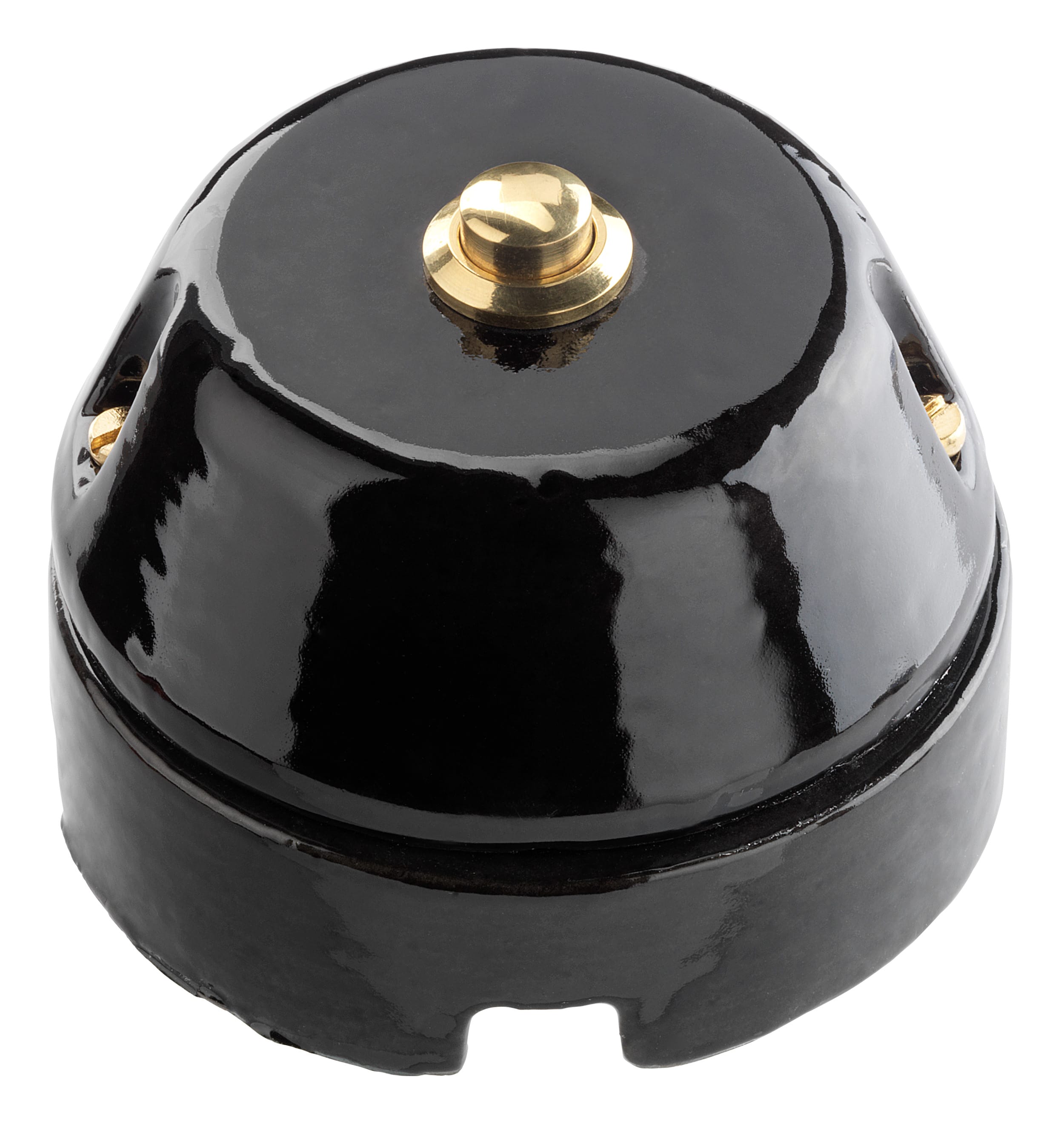 C'ERA UNA VOLTA - Pulsante tasto ottonato 6A 250V D.80mm noir. 8403