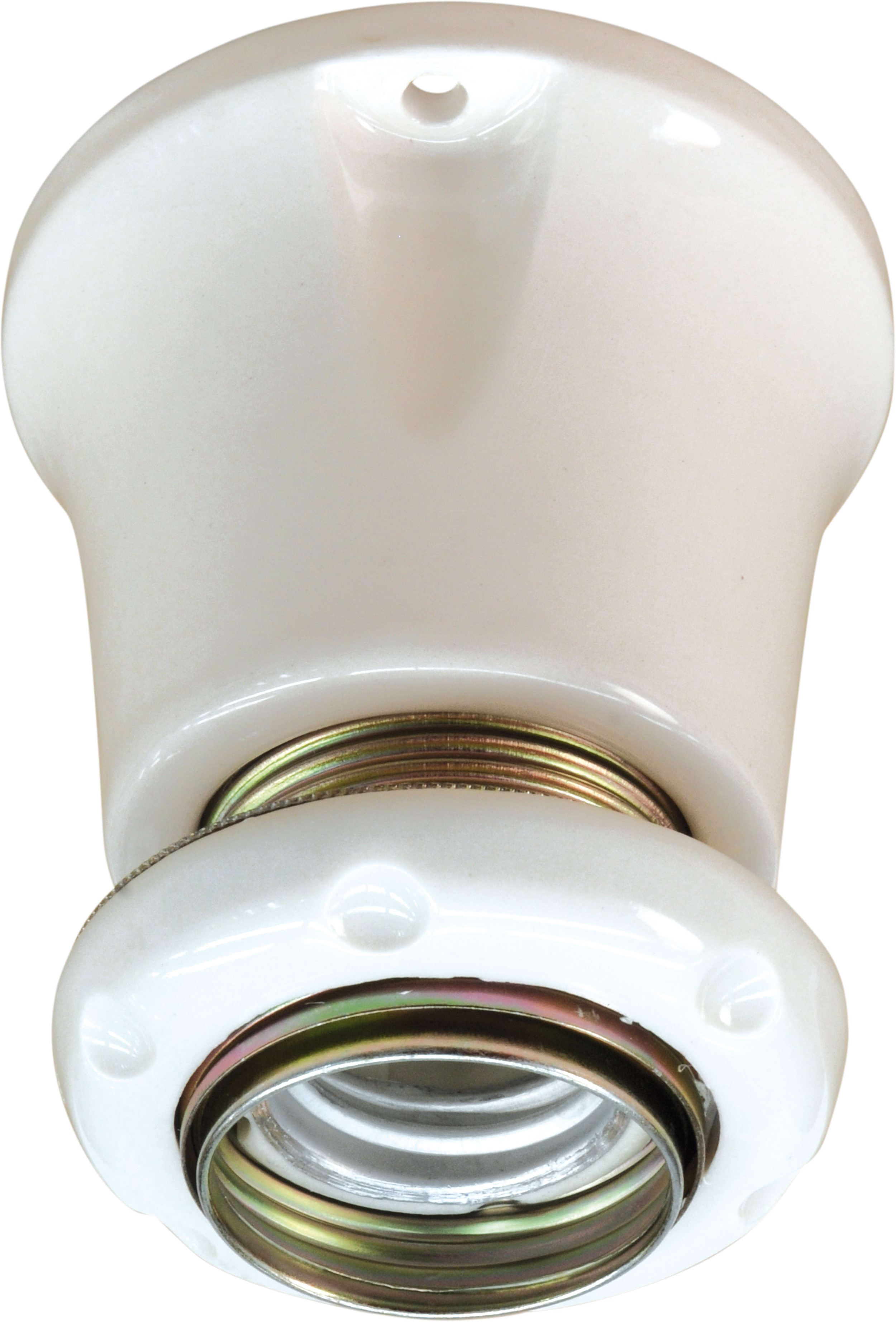 C'ERA UNA VOLTA - Spot porcellana diritto E.27 con ghiera CE per illuminazione interni ed esterni.