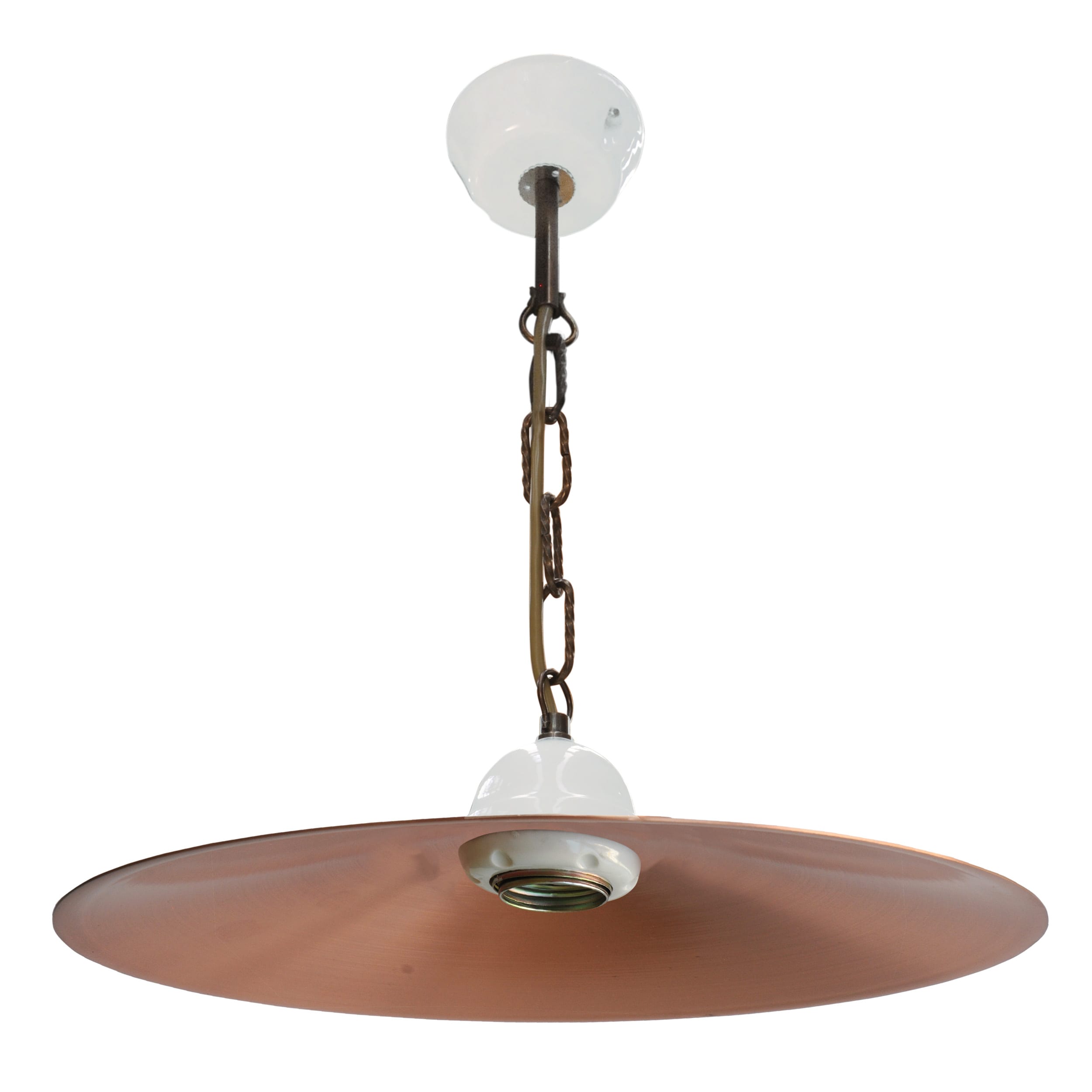 C'ERA UNA VOLTA - Lampada E27 liscia in rame anticato diametro 40 cm.