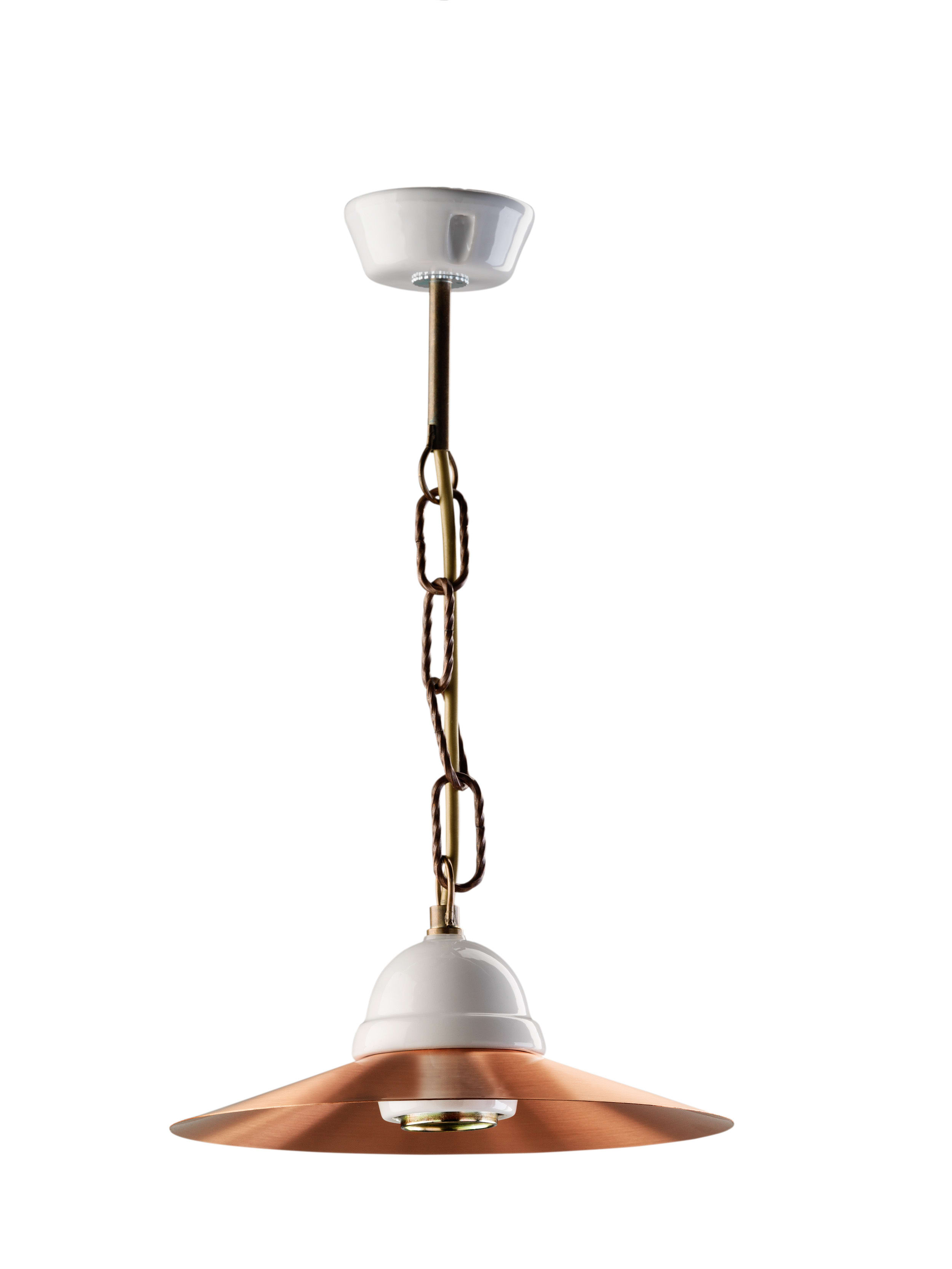 C'ERA UNA VOLTA - Lampada E27 liscio rame satinato diametro 22 cm. 8798/LRS